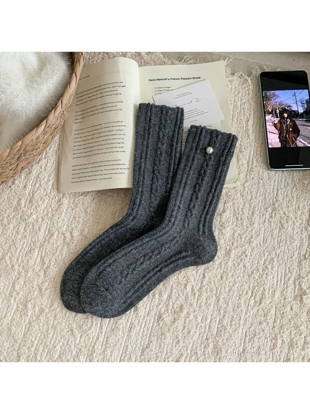 Rufia - Mixed Cat Pattern Crew Socks