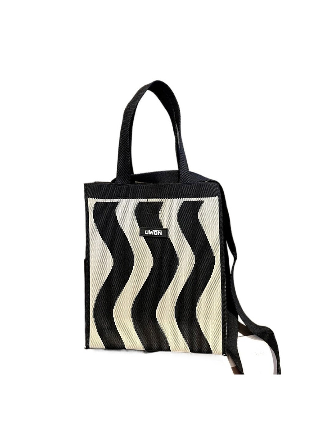 Cosbai - Black & White Large Capacity Tote Bag - Bold & Spacious