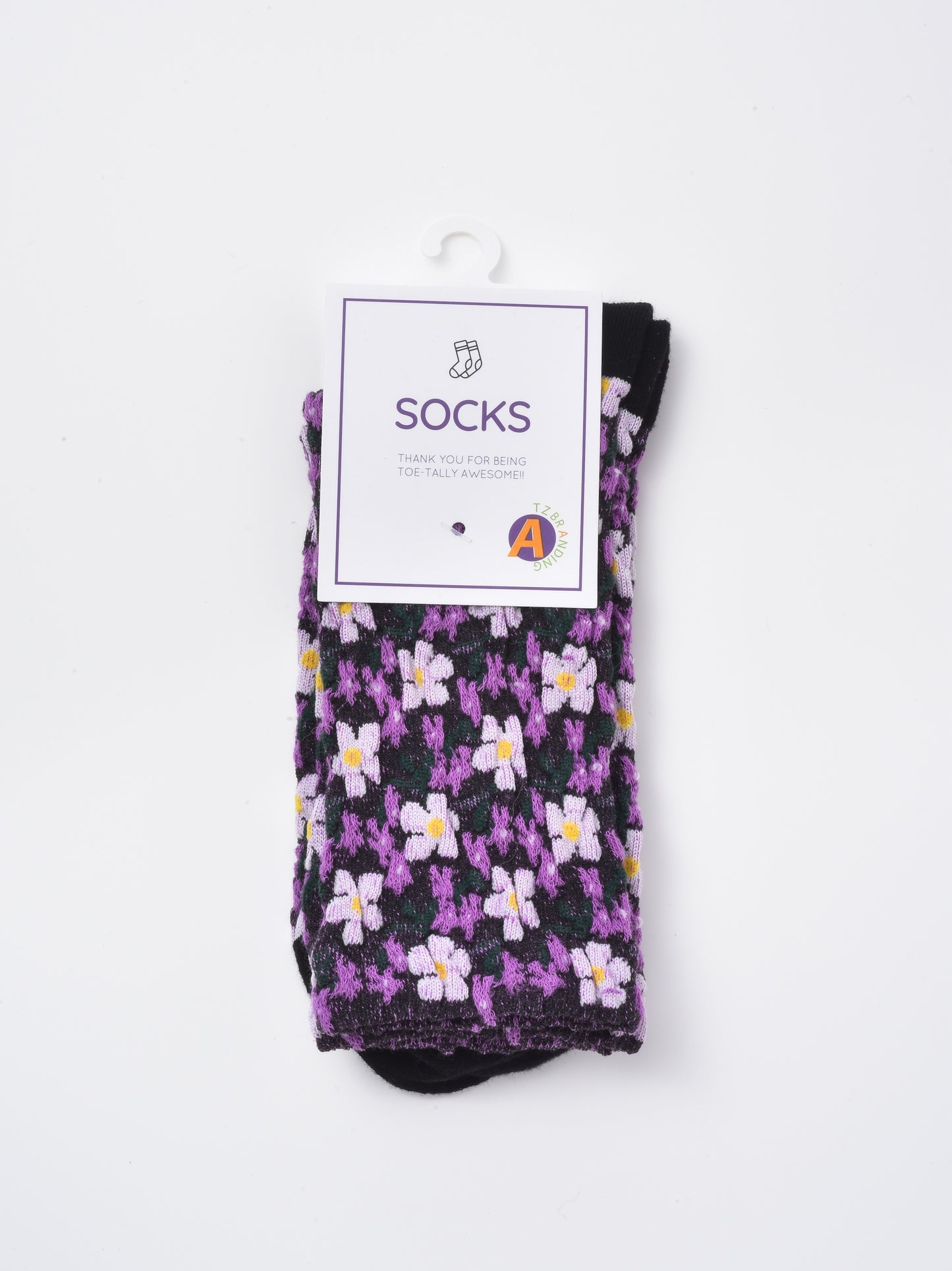 Rufia - Embossed Tiny Floral Pattern Mid-Calf Socks