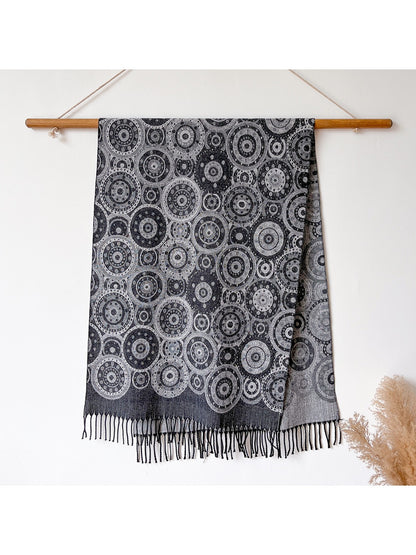 Scarvii – Circle Pattern Fringe Scarf & Wrap