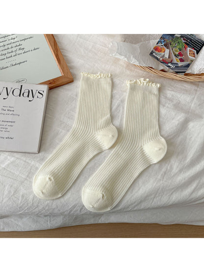 Rufia - Classic Ribbed Ruffle Crew Socks product image 6