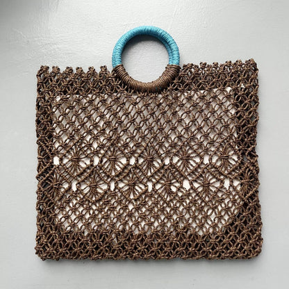 Cosbai - Boho Crochet Tote HandBag - Dark Brown