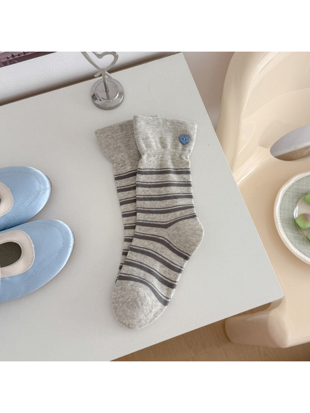 Rufia - Stripe Heart Patch Crew Socks product image 6