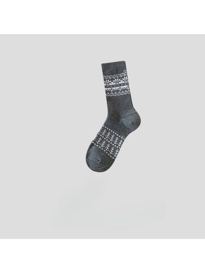 Rufia - Minimal Pattern Knit Crew Socks