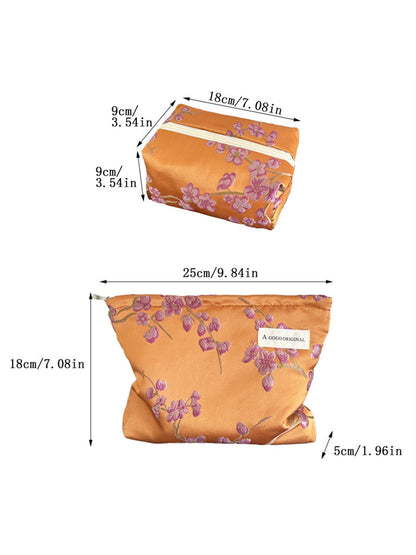 Cosbai - Floral Zippered Makeup Bag Pouch