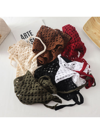 Scarvii - Cutout Lattice Tie Layering Triangle Headband
