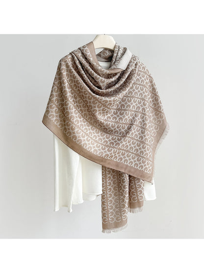 Scarvii - Summer Elegant Print Border Wrap Scarf