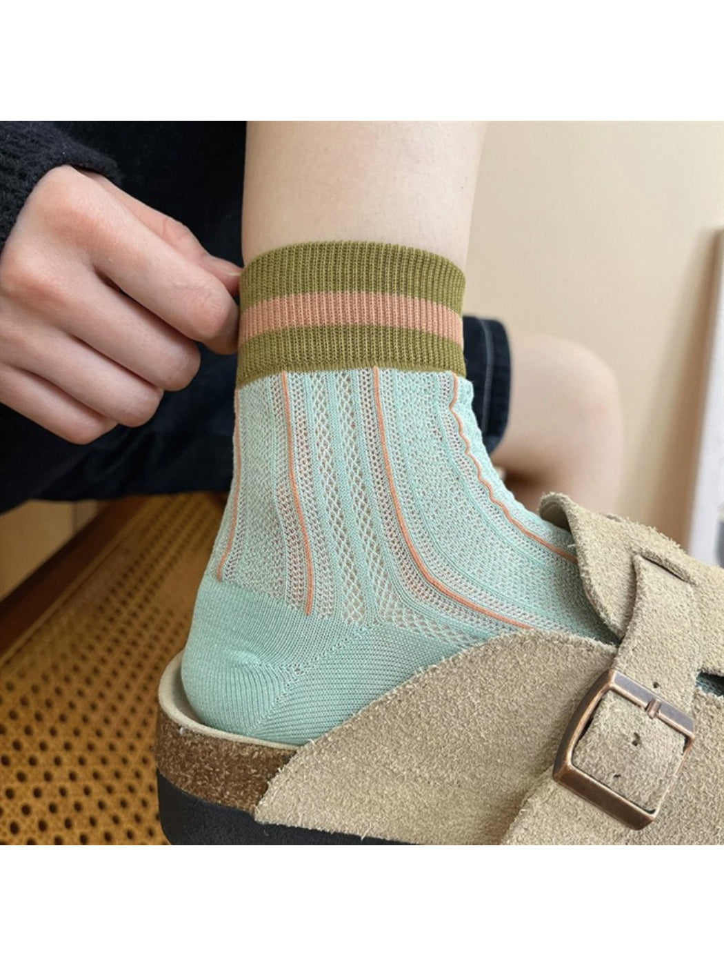 Rufia - Lightweight Ribbed Colorblock Crew Socks product image 7