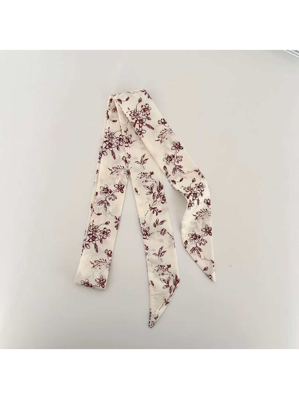 Scarvii Vintage Floral Pattern Skinny Scarf