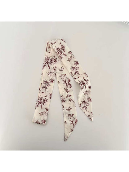 Scarvii Vintage Floral Pattern Skinny Scarf