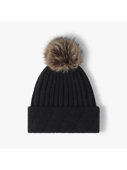 Haila - Pom-Pom Textured Knit Beanie