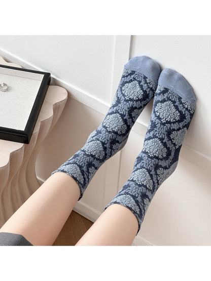 Rufia - Vintage Textured Jacquard Crew Socks