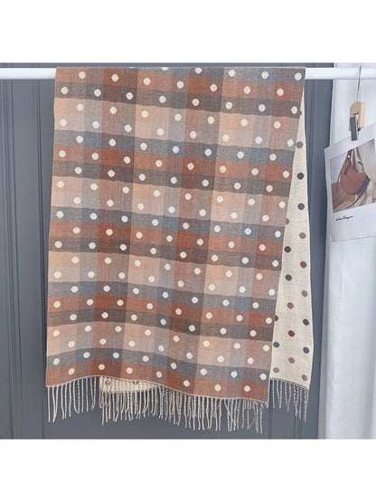 Scarvii - Reversible Soft Check Polka Scarf