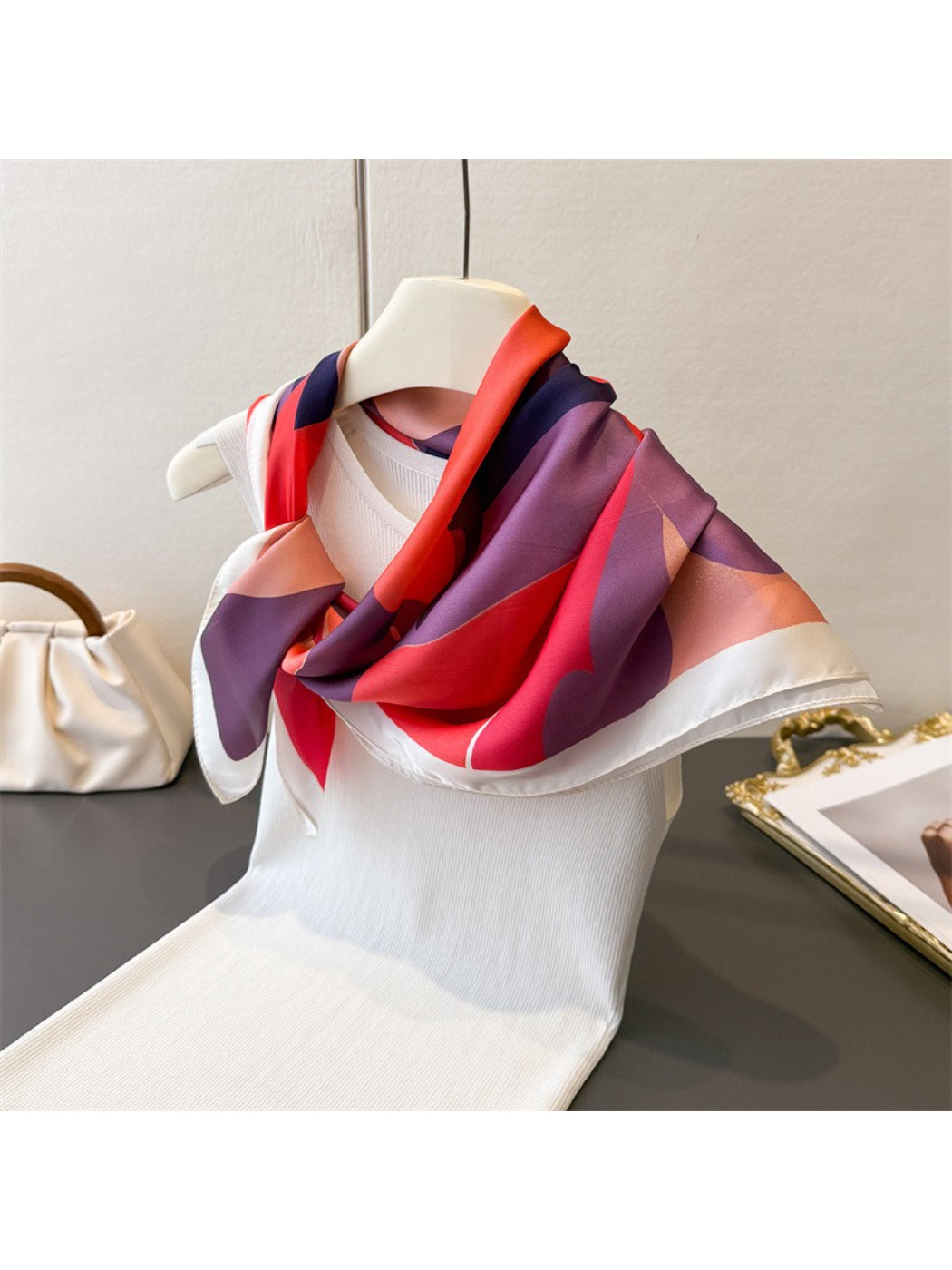 Scarvii - Modern Abstract Floral Square Scarf