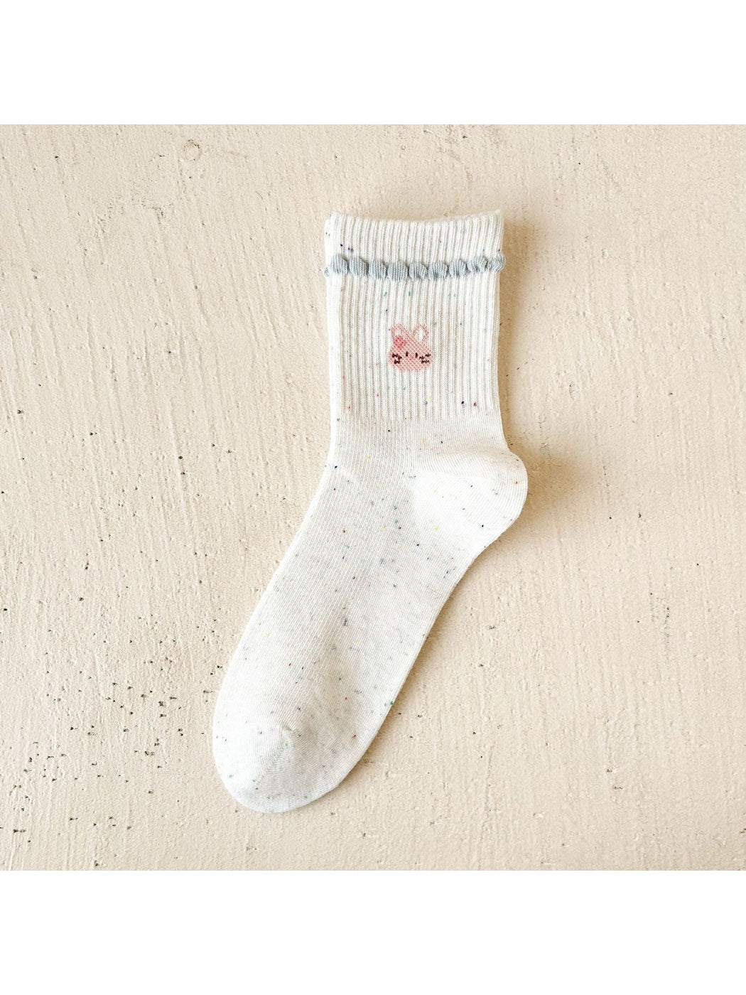 Rufia - Simple Cartoon Pattern Heathered Crew Socks