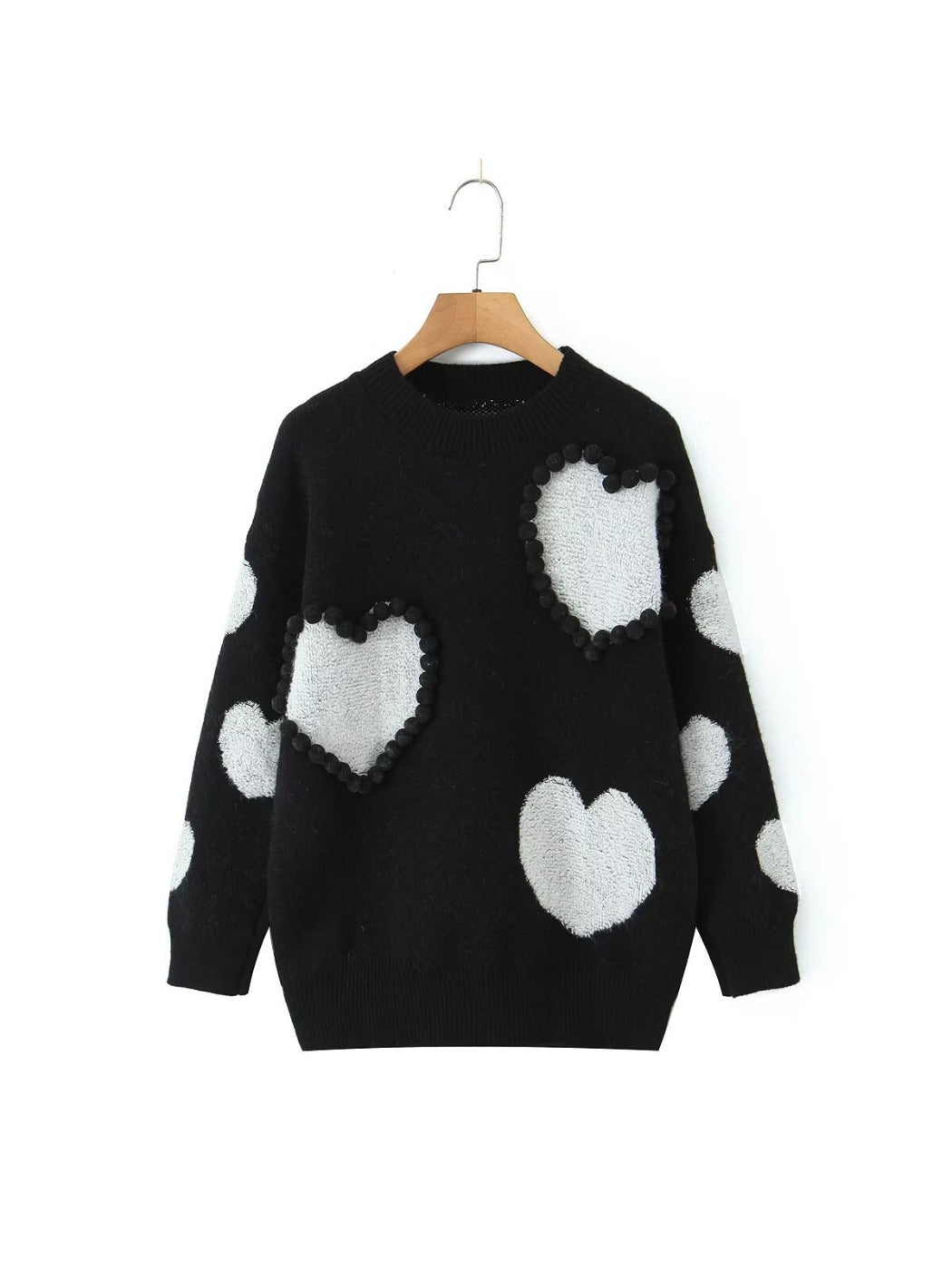 Crosa Women S Fall 3D Heart Knit Sweater product shape