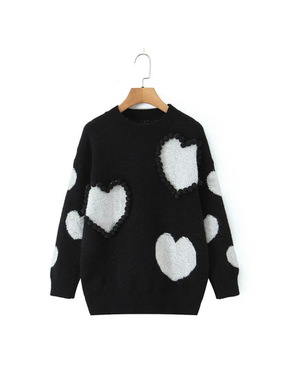 Crosa Women S Fall 3D Heart Knit Sweater product shape