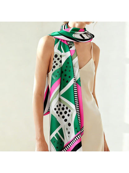 Scarvii - Border Polka Dot Printed Scarf