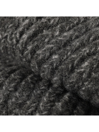 Haila - Braided Pom Earflap Knit Balaclava Hat