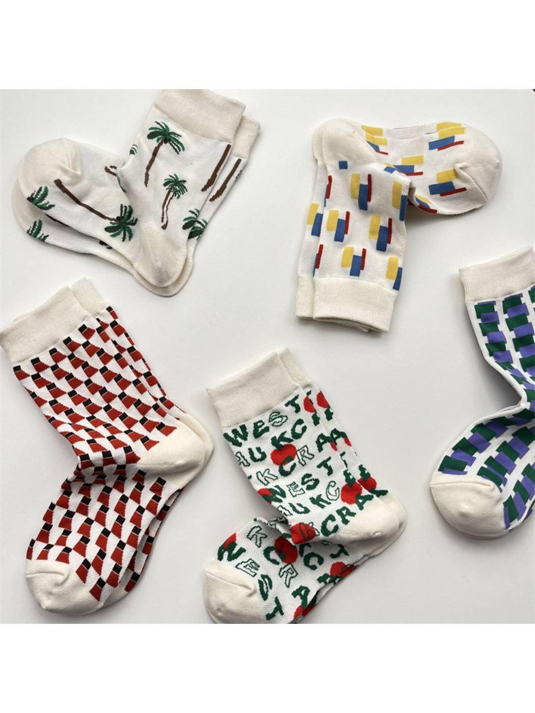 Rufia – Irregular Pattern Crew Socks