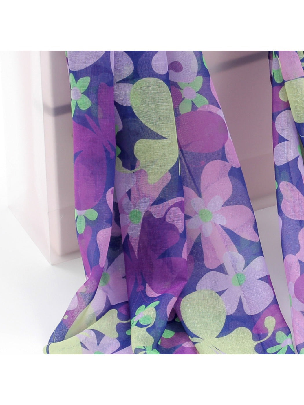 Scarvii - Purple Butterfly Print Women’s Scarf