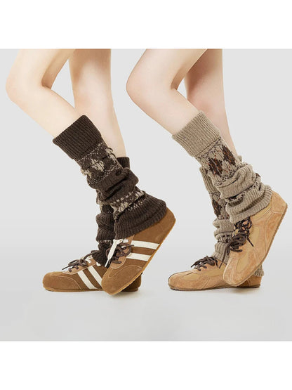 Cozyra - Retro Argyle Leg Warmers