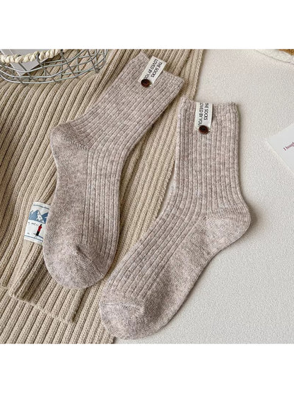 Rufia - Button Accent Ribbed Crew Socks product image 7