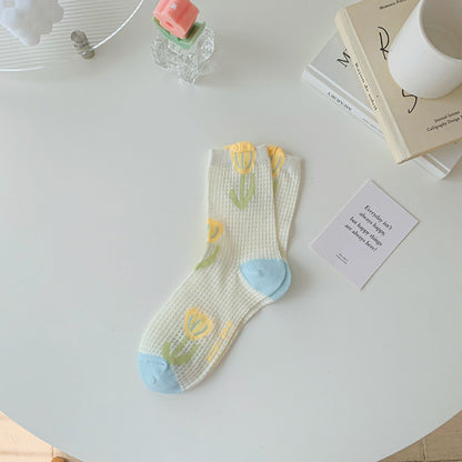 Rufia - Colorful Tulip Crew Socks
