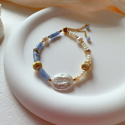 Bauai - Purple Beaded Pearl Bracelet - Bohemian Simplicity