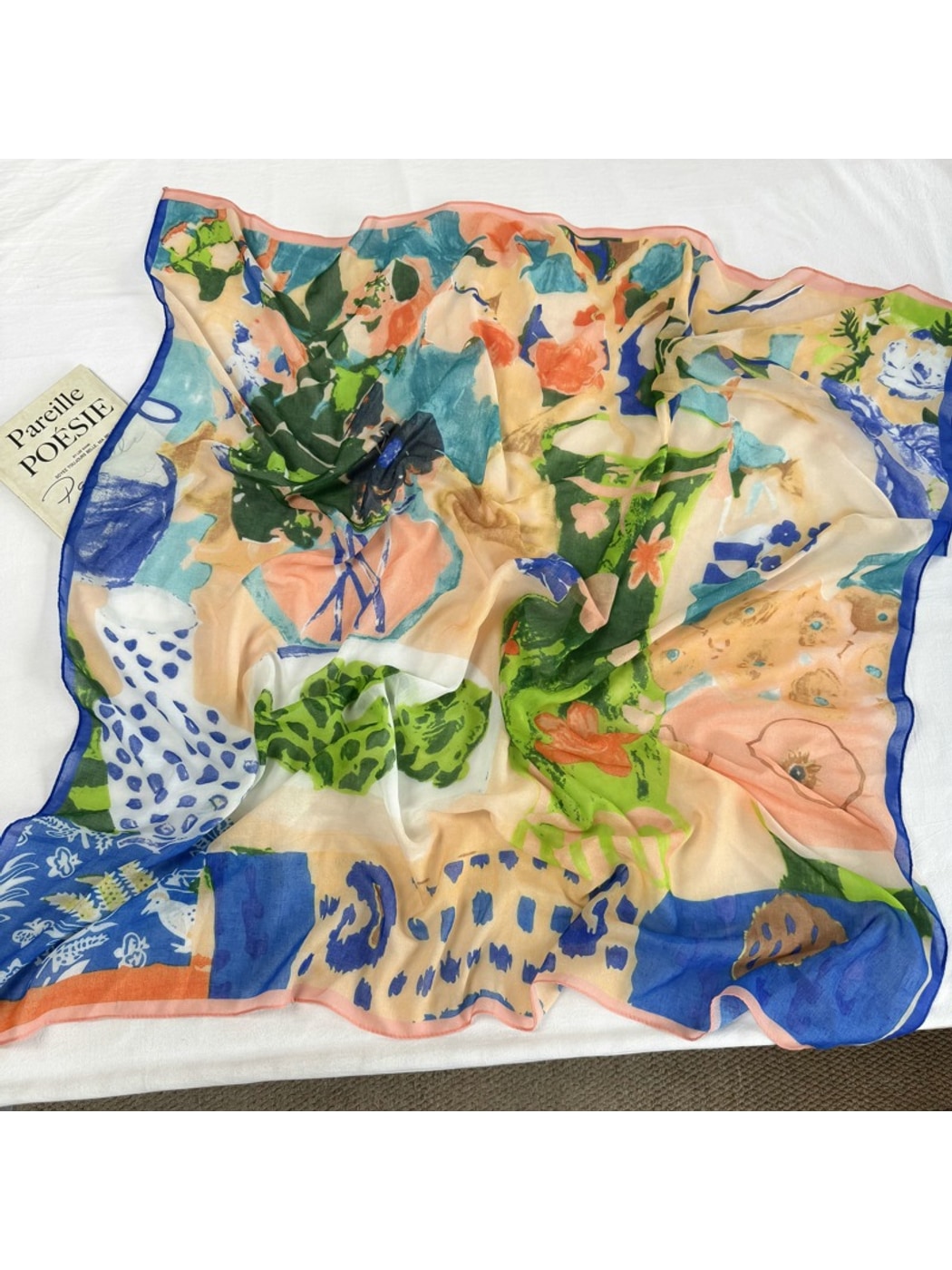 Scarvii - Soft Tone Patterned Square Scarf