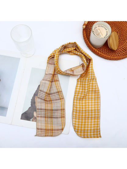 Scarvii - Vintage Plaid Check Pattern Long Scarf