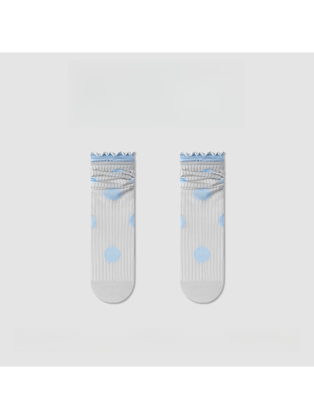 Rufia - Polka Dot Ruffle Trim Crew Socks