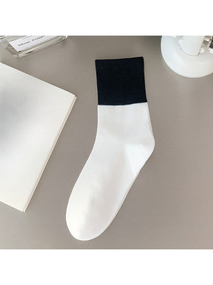 Rufia - Black and White Contrast Crew Socks product image 6