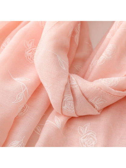 Scarvii – Soft Rose Pattern Light Layer Scarf