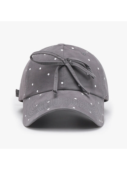 Haila - Round Crown Bow Accent Baseball Cap