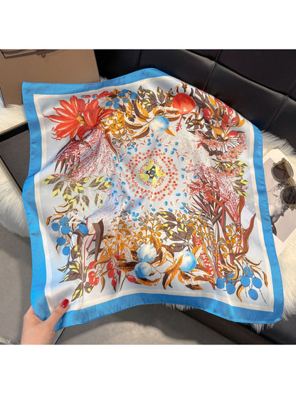 Scarvii - Floral Fruit Illustration Square Scarf