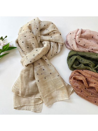 Scarvii - Vintage Polka Dot Long Rectangular Scarf