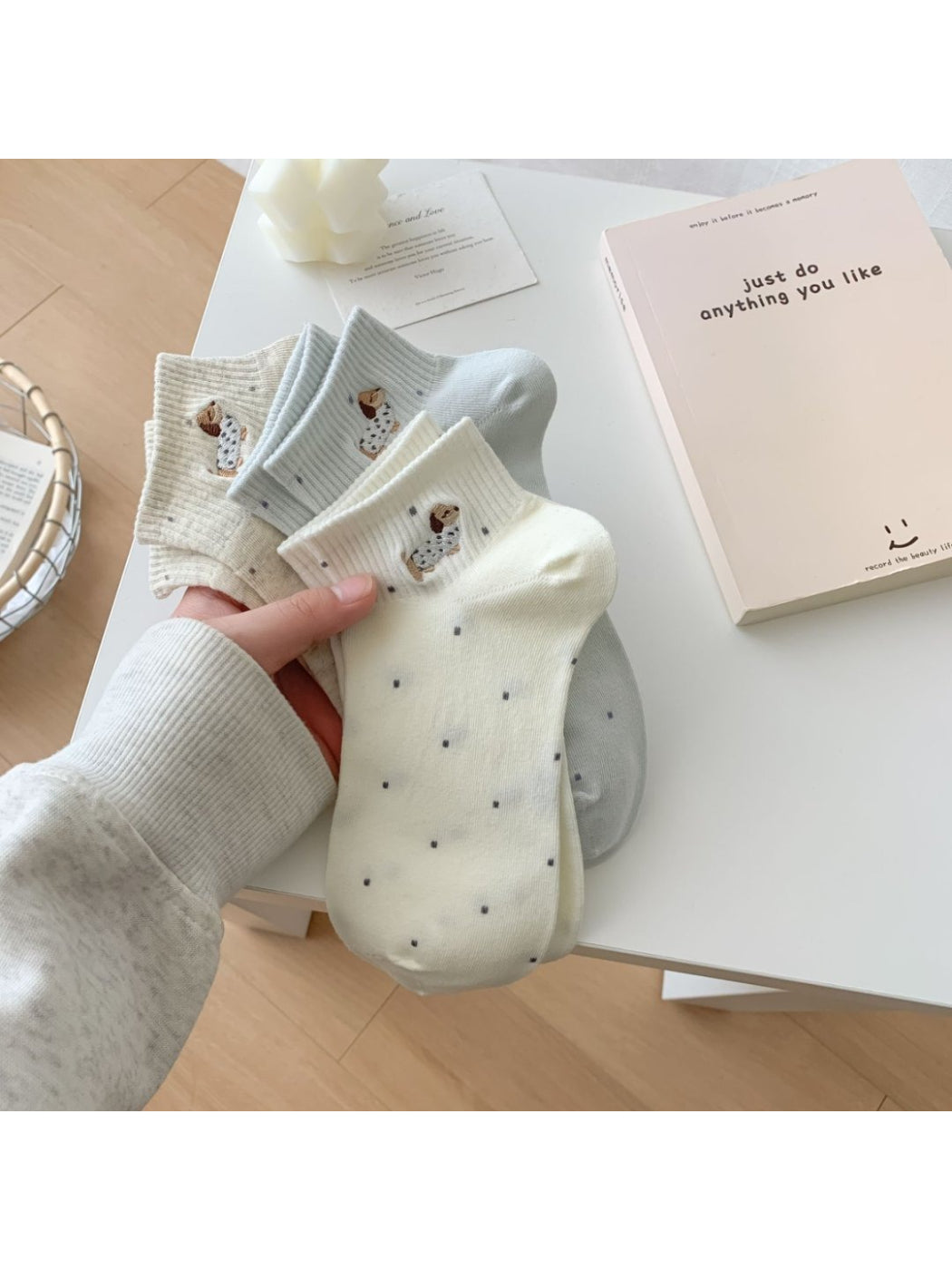 Rufia - Cute Puppy Dot Ankle Socks product image 2