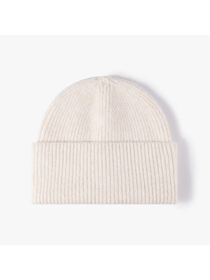 Haila - Fuzzy Ribbed Wide Cuff Knit Beanie