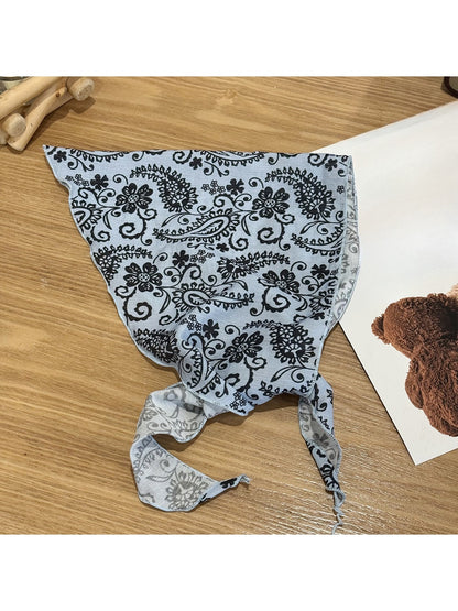 Scarvii - Paisley Floral Print Triangle Bandana