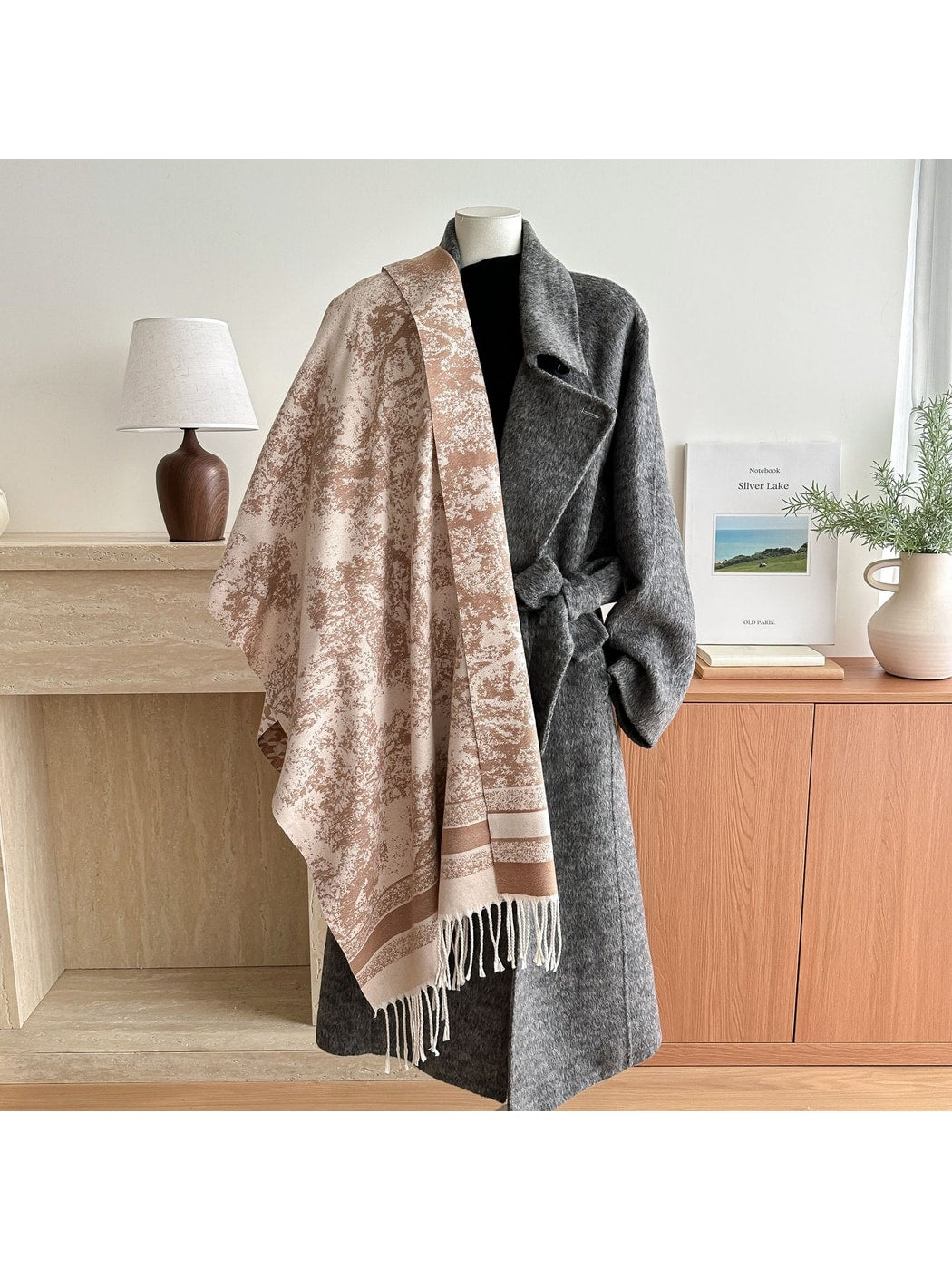 Scarvii - Abstract Border Fringed Winter Scarf