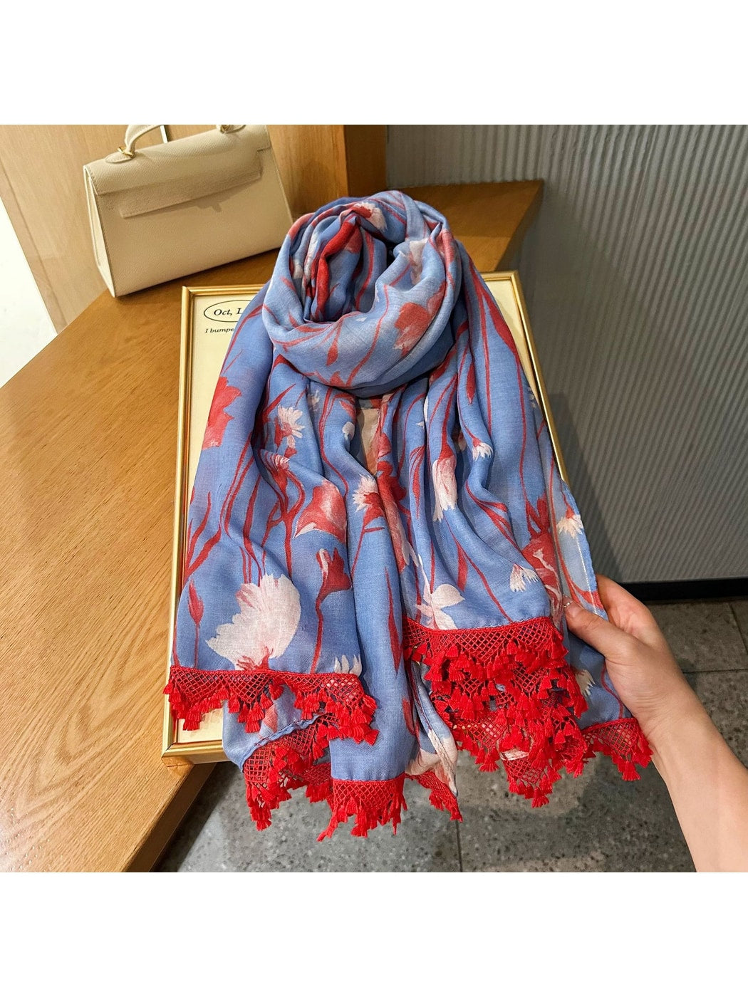 Scarvii - Bright Floral Lace Summer Wrap Scarf