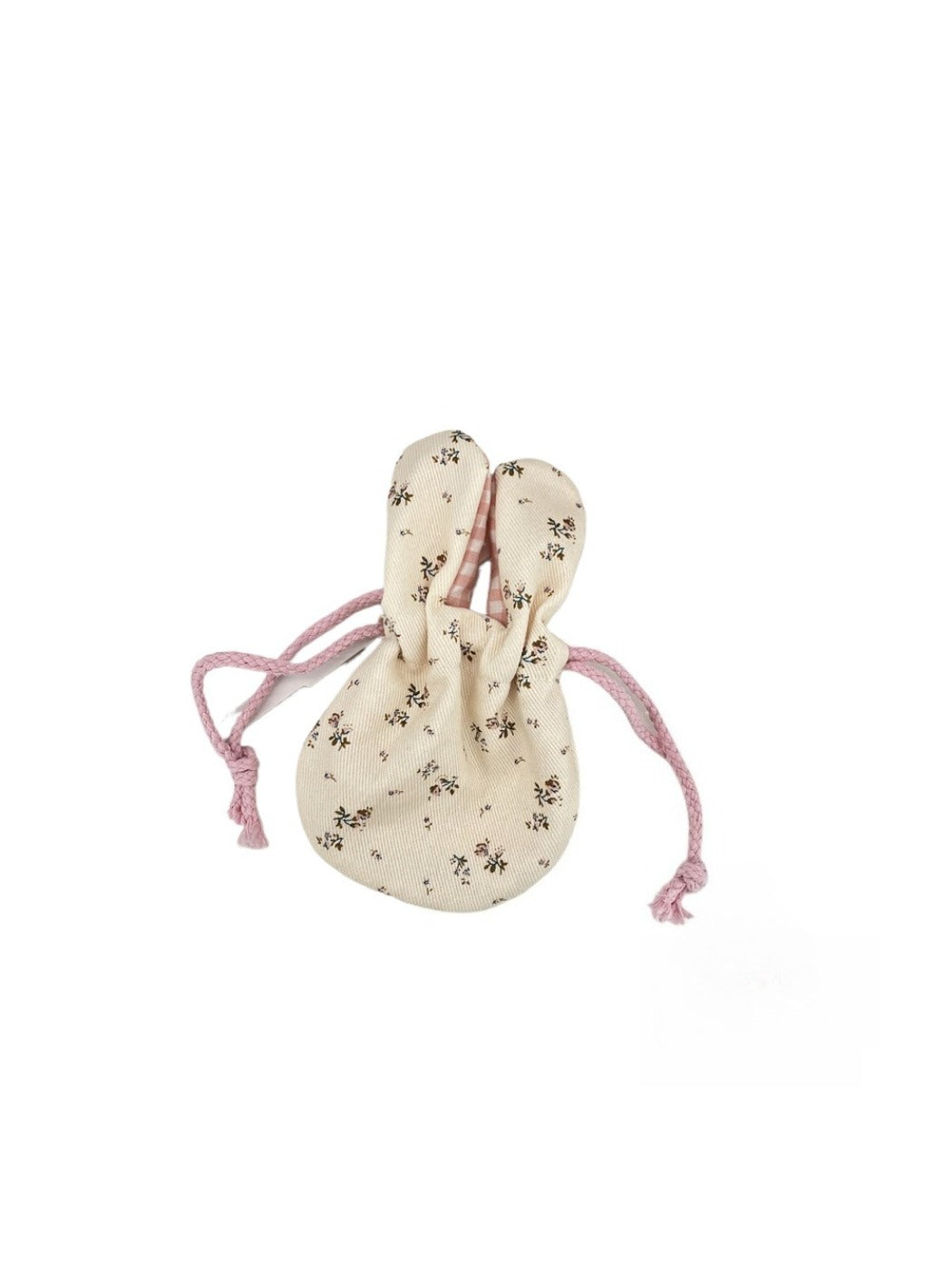 Cosbai - Floral Bunny Ears Drawstring Pouch