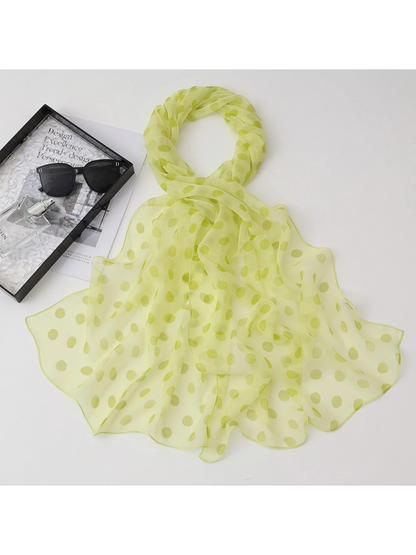 Scarvii - Sheer Polka Dot Long Scarf