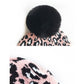 Haila - Leopard Knitted Beanie with Pompom