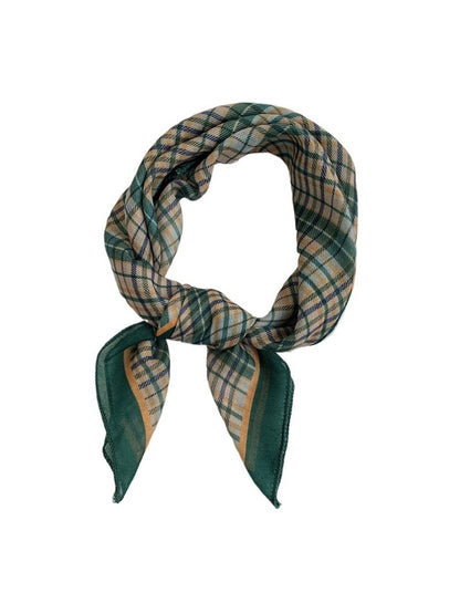 Scarvii - Vintage Classic Stripe Print Square Headscarf