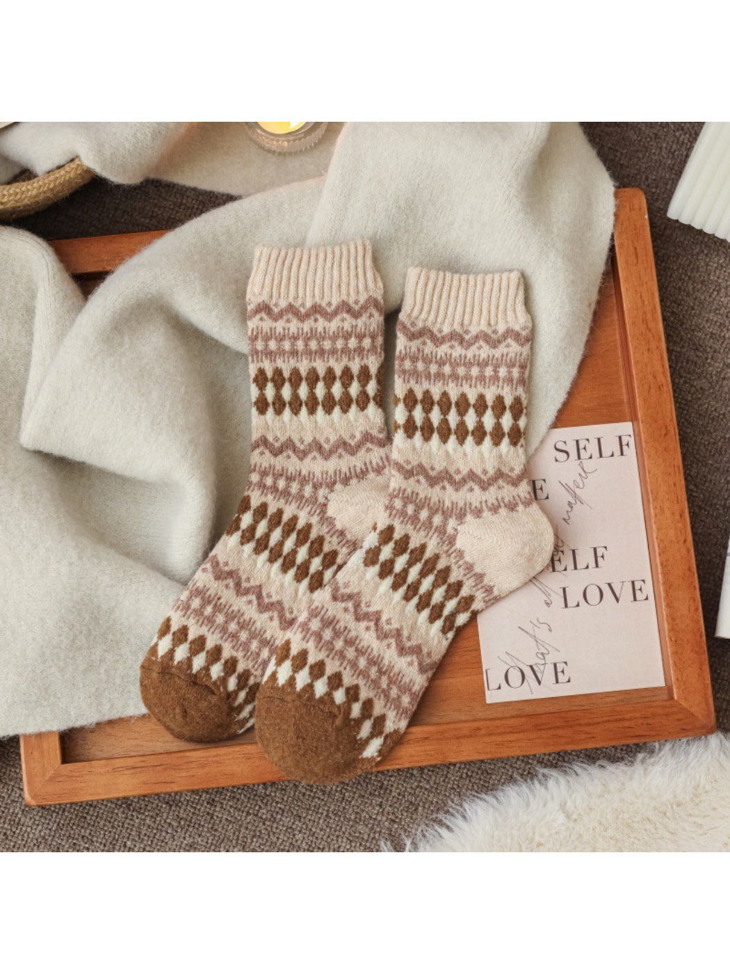 Rufia - Winter Heritage Knit Crew Socks