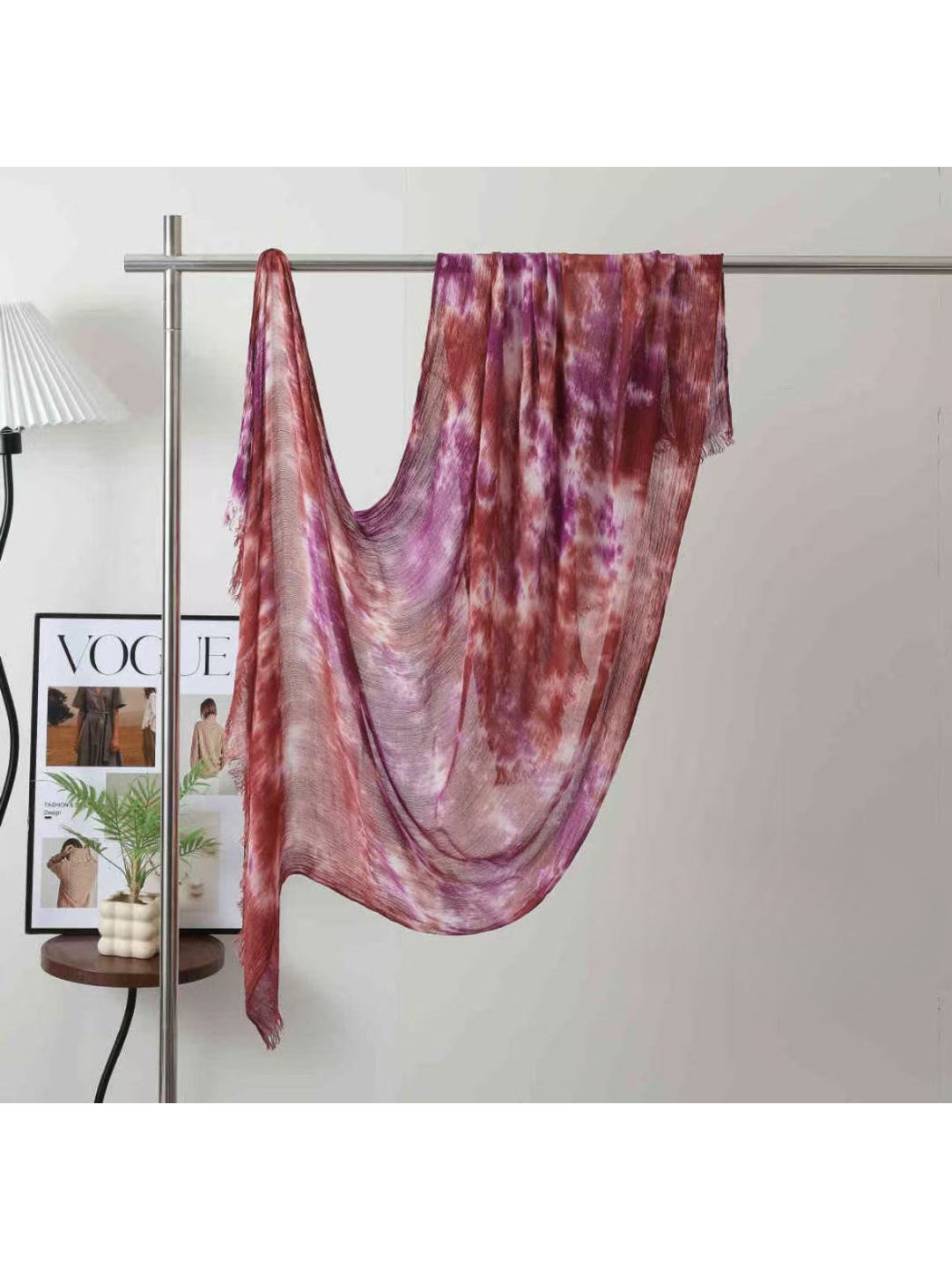 Scarvii - Abstract Mottled Tie-Dye Fringe Scarf