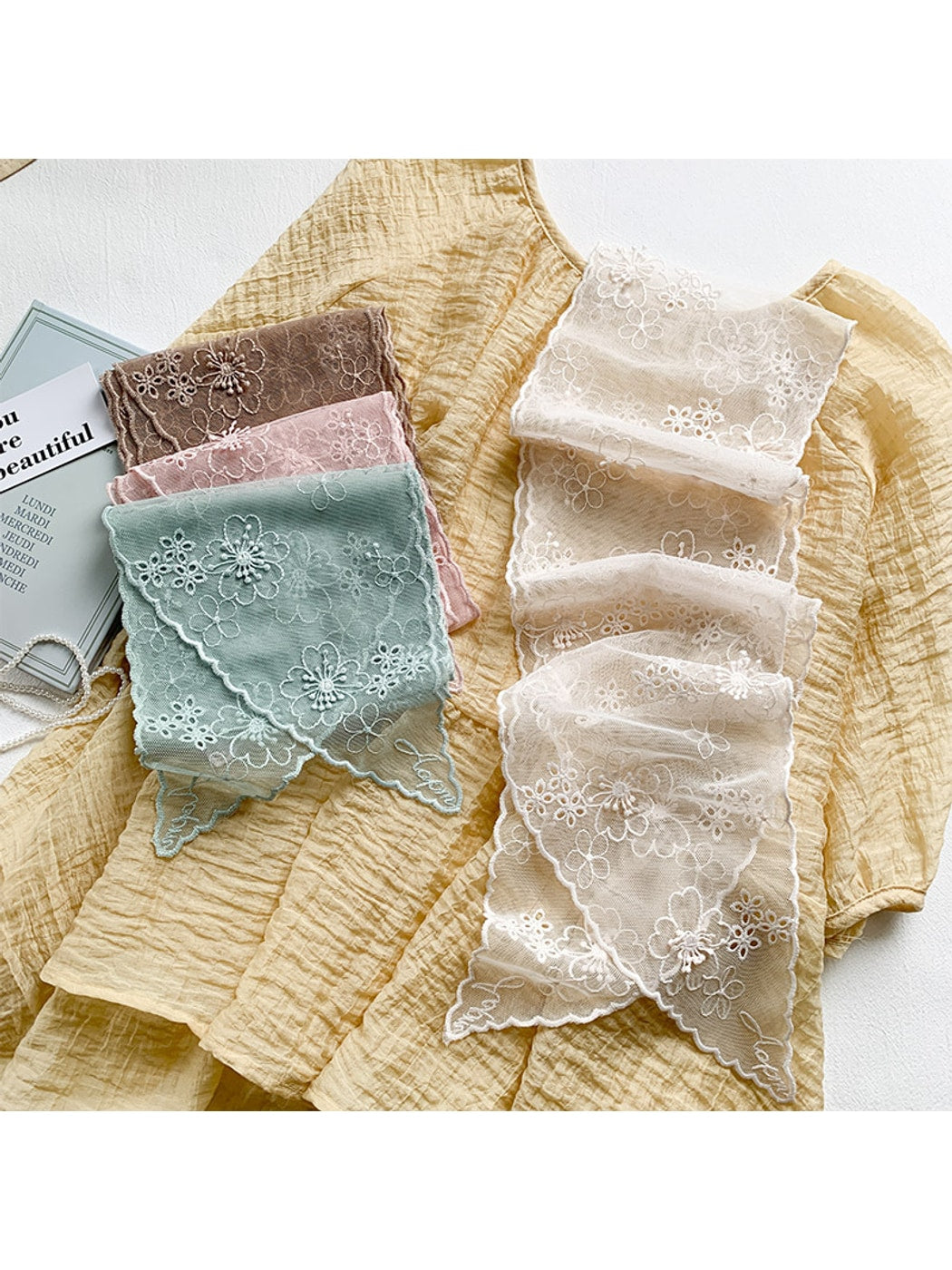 Scarvii - Long Narrow Lace Scarf