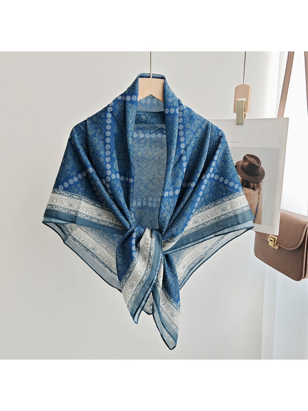 Scarvii Classic Ornamental Lattice Square Scarf